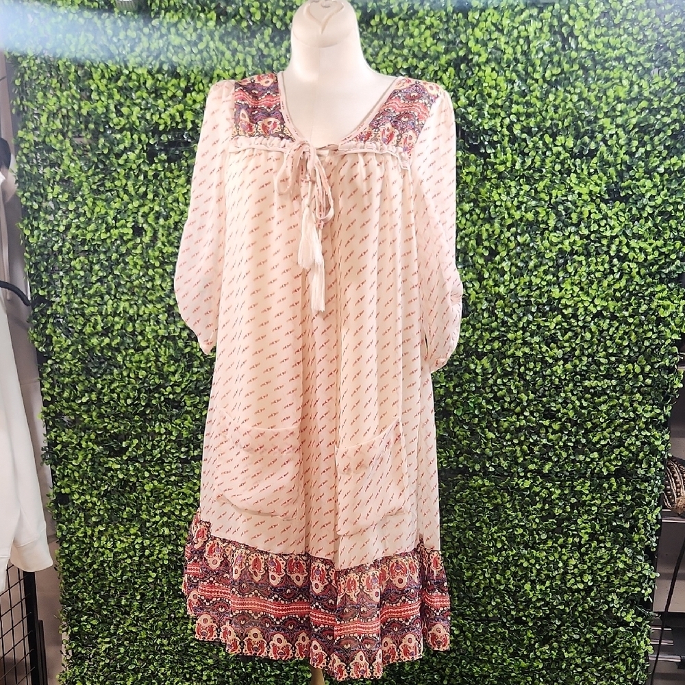 Altered State Bohemian Dress Cream and Red Size XS
